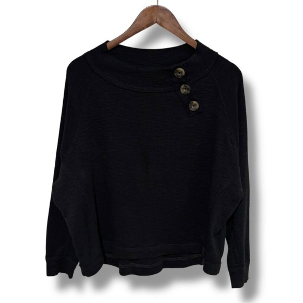 Free People We The Free Women's Pullover Sweater Black *Flawed Size M 25 x 23